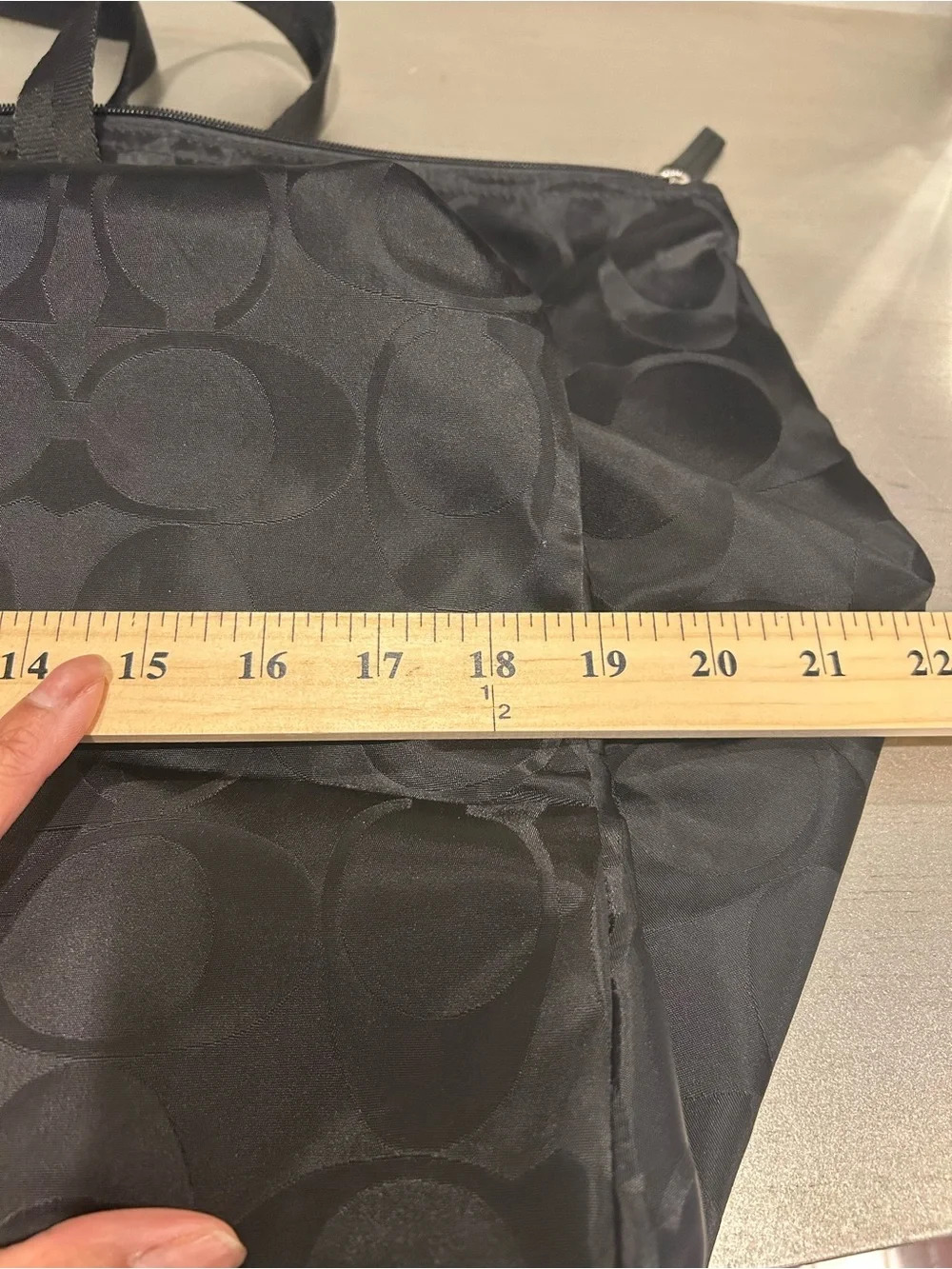 Coach Black Signature travel/ packable weekend bag